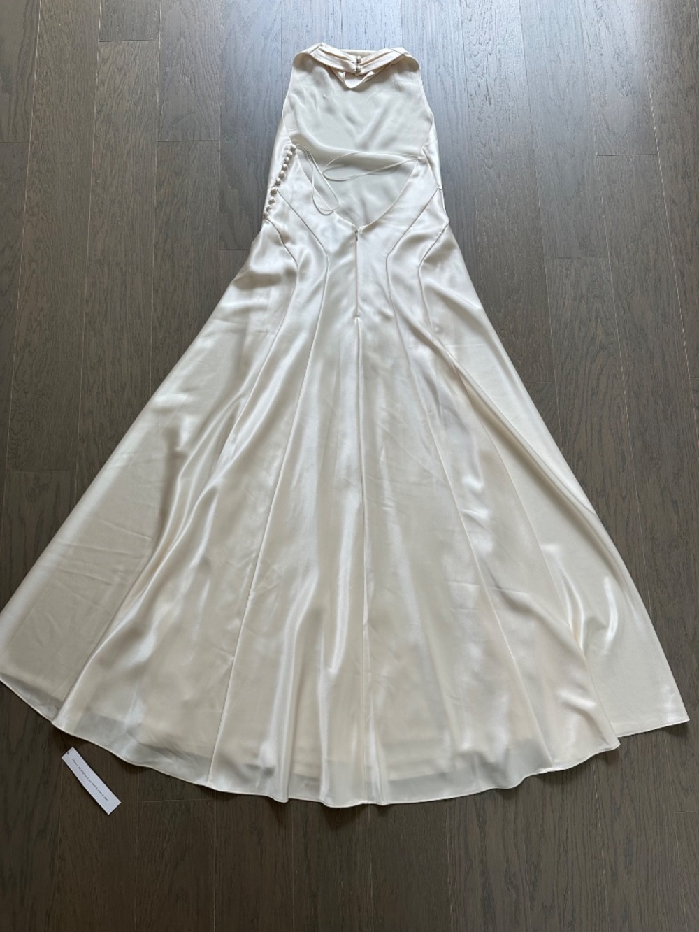 Reformation ROY Satin Wedding Dress Halter Gown Fior Di Latte Ivory With Tags 0 - Picture 3 of 10